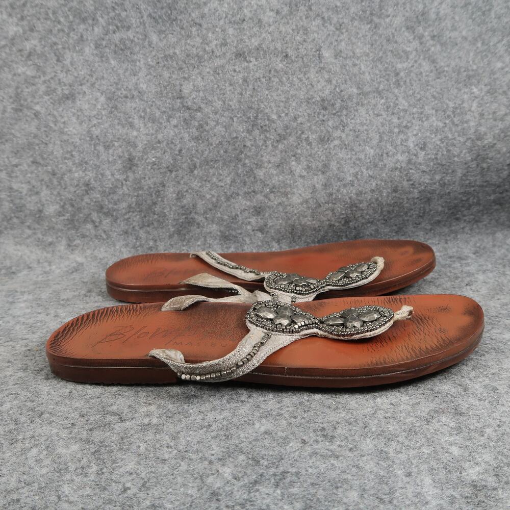 Blowfish Shoes Womens 7.5 Sandals Fashion Flip Flop Slip On Beaded Casual Flat